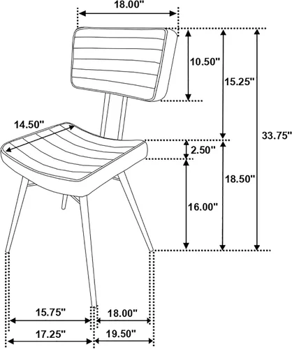 Miniatura 3 de Coaster Home Furnishings - Misty - Cuero y metal - Sillas laterales de comedor tapizadas con asiento y respaldo copetudos - Comedor y cocina casera