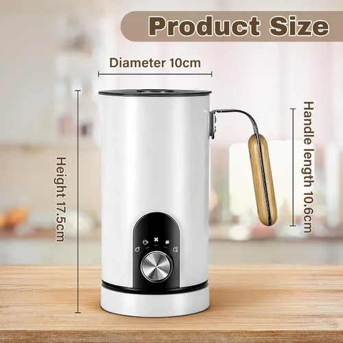 Miniatura 5 de Espumador de leche y vaporizador de leche mejorados 2026, espumador de leche desmontable de 19.9 onzas para café con pantalla de temperatura, 5
