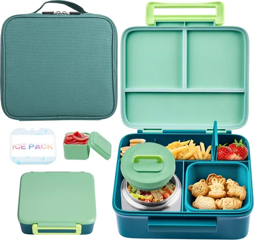 Miniatura 11 de Lonchera Bento para niños con termo, a prueba de fugas, con tarro de comida aislado de 8 onzas, bolsa de almuerzo, sin BPA, apta para lavavajillas