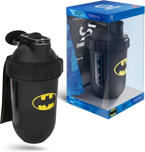 SHAKESPHERE Vaso Tritan Shaker de 23.7 fl oz – Edición Limitada Batman | Diseño de cápsula, sin BPA, tapa deslizante de acero, caja de coleccionista