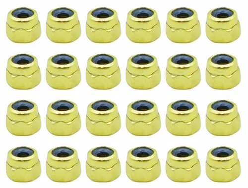 Miniatura 5 de 24 piezas de tuercas de bloqueo para diapasón profesionales autobloqueantes con inserción de nailon (negro)