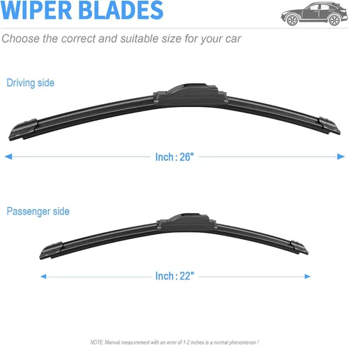 Miniatura 5 de Gavimnal® Juego de 2 limpiaparabrisas de silicona de 26"+22" de repuesto para Toyota Venza 2009-2015, Honda Civic 4door 2006-2015 Odyssey 2005-2025