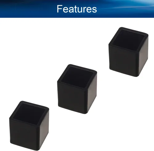 Miniatura 3 de 12 piezas de 0.79 x 0.79 pulgadas de plástico para pies cuadrados, protector de suelo deslizante para muebles, reduce el ruido, evita arañazos