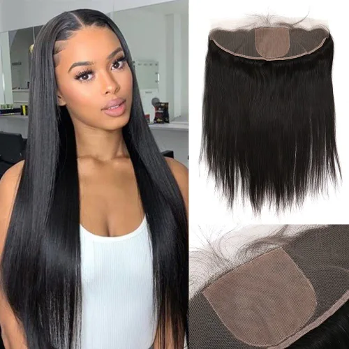 Miniatura 8 de Un donante de grado superior 13x4 base de seda cierre frontal de encaje cabello humano con cabello de bebé ondulado brasileño virgen cierre de pelo