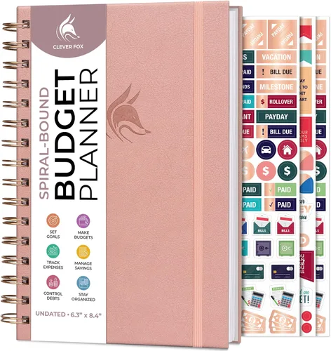 Miniatura 11 de Clever Fox Planificador de presupuesto en espiral, cuaderno de seguimiento de gastos, organizador de presupuestos mensual, cuaderno de registro