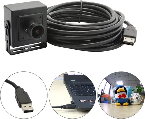 Miniatura 2 de ELP Cámara de ojo de pez USB 170 grados 960 p Cámara web de poca luz gran angular para computadora Raspberry Pi Mini UVC USB2.0 Lightburn Cámara