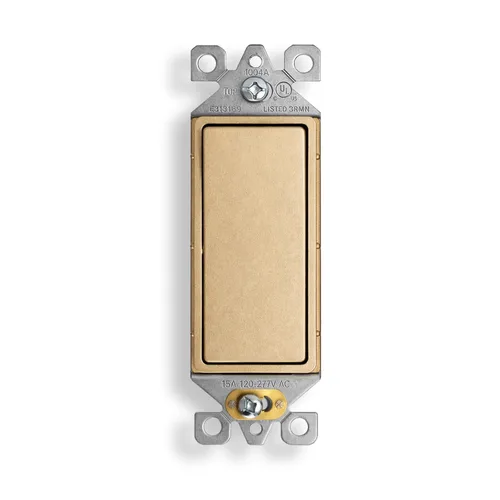 Miniatura 20 de ELEGRP Interruptor de luz decorativo de un solo polo con placa sin tornillos, 15 A 120-277 V, reemplazo del interruptor basculante de paleta