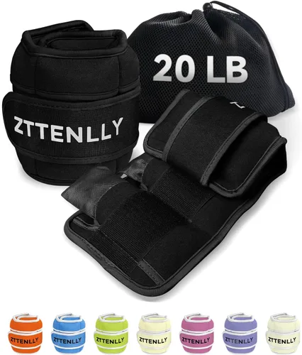 Miniatura 10 de Pesas de tobillo ajustables para mujeres, hombres y niños 1 par de 5, 10, 15, 18 y 20 libras, correas de peso para pierna, muñeca, tobillo, yoga