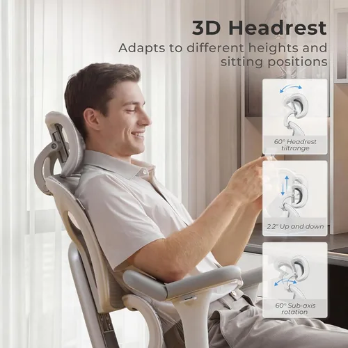 Miniatura 3 de WELAX S9 Pro - Silla de oficina ergonómica de malla con reposapiés y reposabrazos ajustables 6D, silla de escritorio cómoda, profundidad del asiento