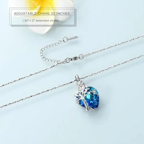 Miniatura 39 de Imrsanl Collar de urna de árbol de la vida con forma de corazón, joyería de cremación para hombres y mujeres, recuerdo, joyería conmemorativa