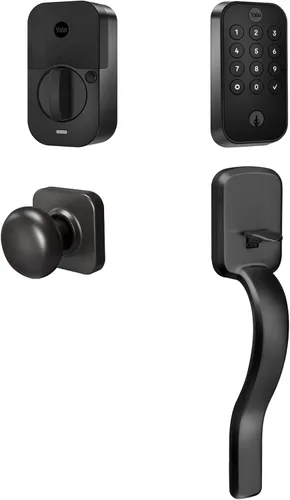 Miniatura 10 de Yale Assure Lock 2 - Cerradura con teclado y Bluetooth con palanca Norwood en cuero negro satinado