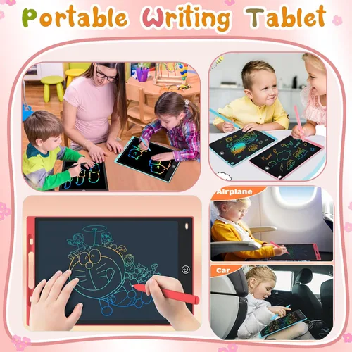 Miniatura 5 de Paquete de 2 tabletas de escritura LCD para niños de 8.5 pulgadas, colorido tablero de dibujo para niños, juegos de viaje, actividades