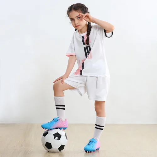 Miniatura 2 de Brooman - Tenis de fútbol, exteriores y atletismo para niñas o niños, con tacos, firmes sobre el suelo