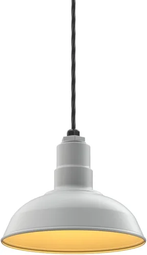 Miniatura 48 de Steel Lighting Co. El Segundo - Lámpara de granero Colgante montado en el techo Domo de 12 pulgadas Vástago de 12 pulgadas Luz de acero