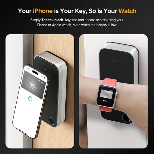Miniatura 2 de ThorBolt X1 Apple Home - Llave para desbloquear, solo para iOS, entrada sin llave, cerradura de puerta, cerradura de cerrojo de teclado funciona