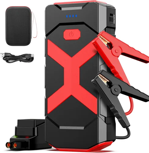 BOOKOO Arrancador A9 de 4000 A para automóvil, barco, cortacésped, gasolina de 12 litros y motores diésel de 10 L, batería portátil de 12 V con