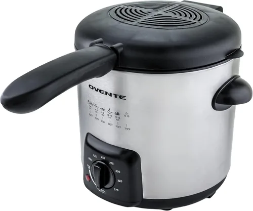 Miniatura 10 de OVENTE Freidora eléctrica de 2 litros de capacidad, tapa con ventana de visión, temperatura ajustable, cesta extraíble y mango de tacto frío