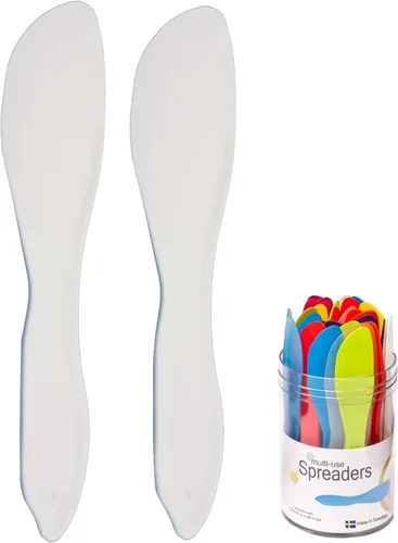 Miniatura 8 de Linden Sweden Juego de 2 esparcidores multiusos, gris carbón, cuchillo versátil para mantequilla para queso suave, mantequilla de maní, glaseado
