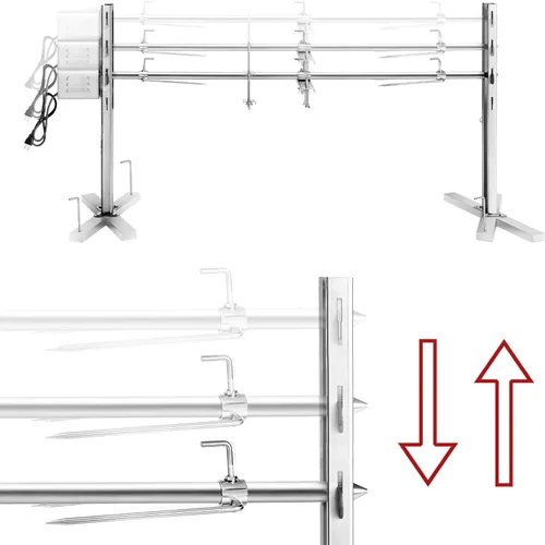 Miniatura 3 de Kit de parrilla de acero inoxidable para asador, soporte de asador de trípode de 52 pulgadas, con capucha de cordero de cerdo de 52 pulgadas, asador