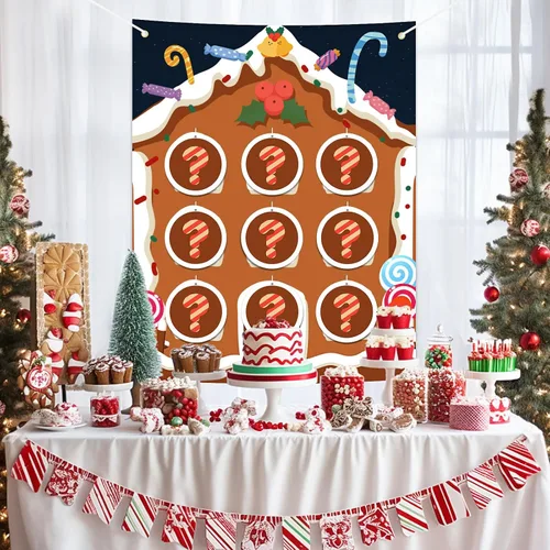 Miniatura 7 de BLOOMWIN Gender Reveal Tic Tac Toe - Ideas de revelación de género de Navidad Gingerbread Boy o Girl Gender Reveal Games Red and Green - Giant