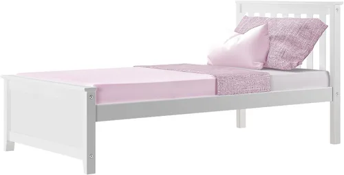 Miniatura 4 de Max & Lily - Cama individual, base de cama con cabecero para niños, listones, color blanco.