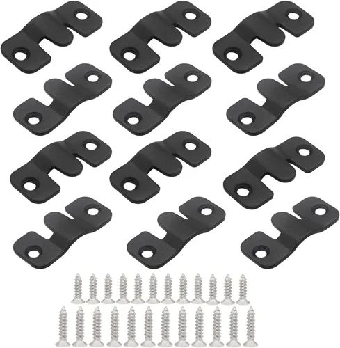 Miniatura 5 de 6 pares de soportes de montaje empotrado, ganchos de acero inoxidable para marcos de fotos entrelazados de 1.732 x 0.748 in, ganchos de acero