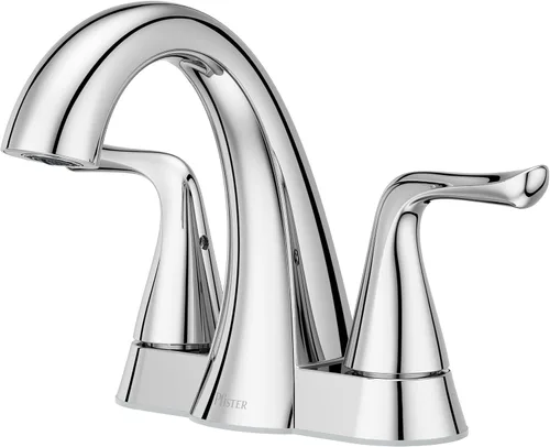 Miniatura 25 de Grifo Pfister Willa para lavabo de baño, 8 pulgadas de separación amplia, 2 manijas, 3 orificios, certificado NSF, acabado dorado cepillado, Oro