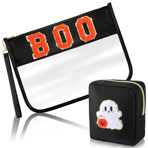 Miniatura 24 de Hillban Juego de 2 bolsas de bebé de chenilla, bolsas de letras de chenilla, bolsa de maquillaje, bolsa de viaje para bebé, impermeable, portátil