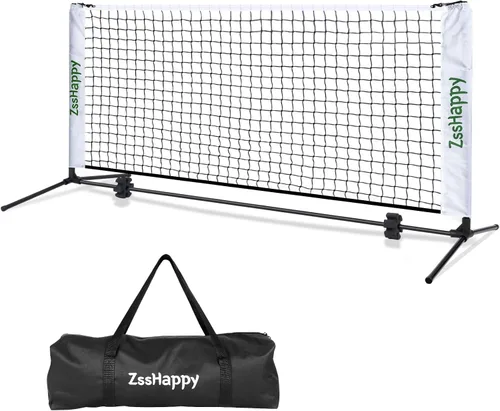 Mini red de pickleball blanca de 6 pies, red de práctica portátil de configuración rápida para interiores y exteriores, tomas de inmersión