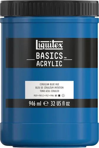 Miniatura 154 de Liquitex BASICS Pintura Acrílica, Botella de 400ml (13.5 oz), Blanco Titanio Titanio Blanco