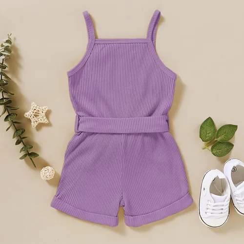 Miniatura 3 de Ropa de niña para bebé, ropa sin mangas, lindo halter mameluco de una sola pieza, conjunto de ropa de verano 1-5T