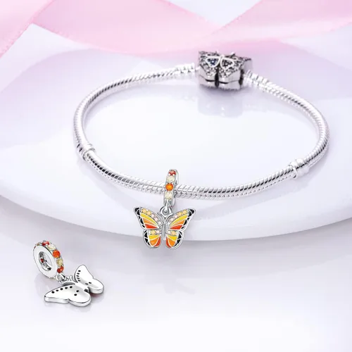 Miniatura 6 de Parmuz Abalorio de plata de ley 925 para pulsera, collar, colgante, amor, mamá, viaje al océano, mariposa, fiesta, abalorios, dijes, colgantes