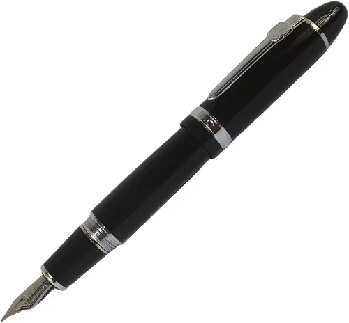 Miniatura 7 de Jinhao - Pluma estilográfica 159 negro lacado con borde dorado, dorado