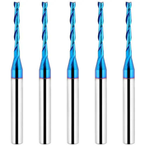 Miniatura 23 de EANOSIC 5 brocas de compresión en espiral de 1/4 pulgadas, longitud de corte de 1-1/4 pulgadas, extralargas de 3 pulgadas, fresadora CNC de carburo