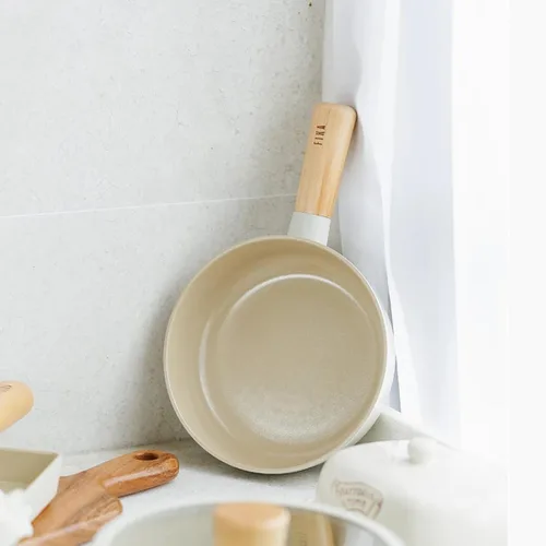 Miniatura 5 de FIKA - Mini wok de 7 pulgadas con mango de madera, utensilios de cocina compatibles con inducción para todas las estufas, sartén de revestimiento
