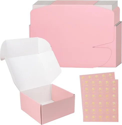 Miniatura 10 de Cajas de envío pequeñas de 6 x 4 x 2 pulgadas para pequeñas empresas, paquete de 30 cajas de correo moradas, caja de embalaje de cartón corrugado