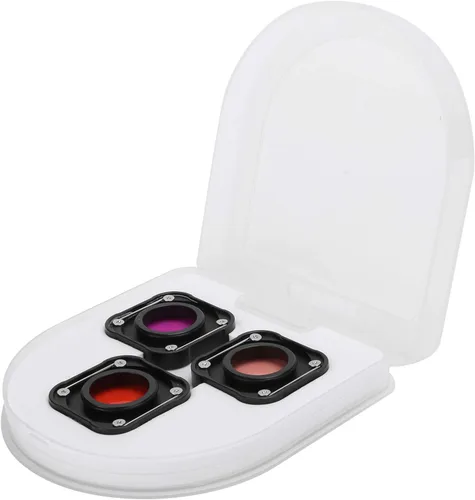 Juego de filtros de lente de 3 piezas, filtro de cámara de aleación de aluminio, lente de vidrio óptico, juego de filtro de buceo subacuático,