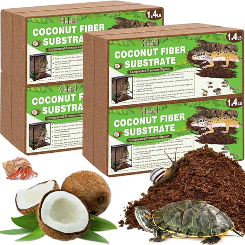 Miniatura 12 de Halatool 0.64kg de fibra de coco sustrato para cama de reptiles, sustrato natural de cáscara de coco para recinto de serpiente y tarántula, hábitat