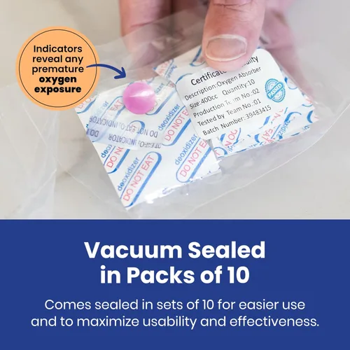 Miniatura 3 de Wallaby Absorbentes de oxígeno de 500 cc – 100 unidades – para almacenamiento y supervivencia de alimentos a largo plazo, bolsas de mylar, enlatado