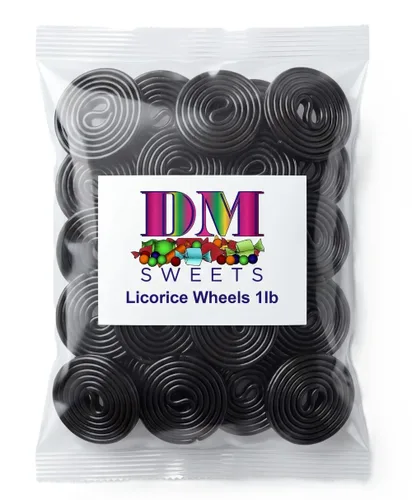 Miniatura 2 de Black Regaliz Wheels Candy Bolsa de 1 lb – Soft Chewy Classic Twists Bulk Retro Snack Treats. Aproximadamente 40 ruedas por bolsa