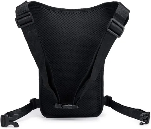 Miniatura 6 de Riñonera para muslos al aire libre para hombres y mujeres, riñonera para montar en motocicleta, bandolera para montar al hombro, senderismo, 01-Negro
