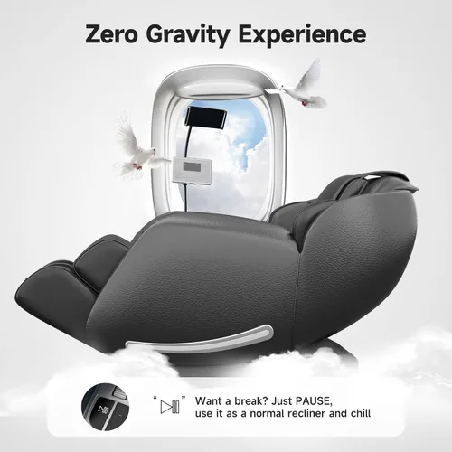 Miniatura 6 de Real Relax Sillón de masaje de cuerpo completo con controlador de teléfono único, sillón reclinable 3D SL-Track de gravedad cero con control