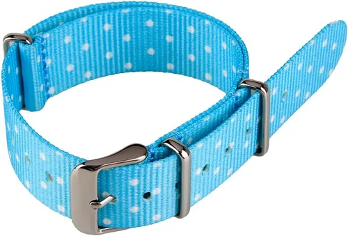 Miniatura 3 de 0.787 in de tela de nylon azul claro lindo reloj de pulsera tejida banda de reloj, Ejército,Militar