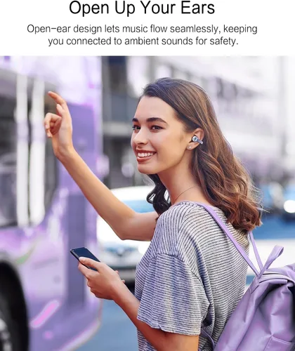 Miniatura 4 de A50 Auriculares de botón, auriculares Bluetooth 6.0 inalámbricos de oído abierto con comodidad sin peso de 5.3g, 48H de tiempo de reproducción, Oro
