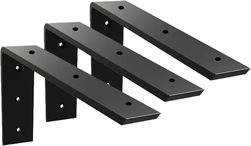 Miniatura 9 de WINKER Soporte para encimera, paquete de 2 unidades resistente de soporte oculto en L para estante de 3/8 pulgadas de grosor, 10 x 6 x 2.5 pulgadas