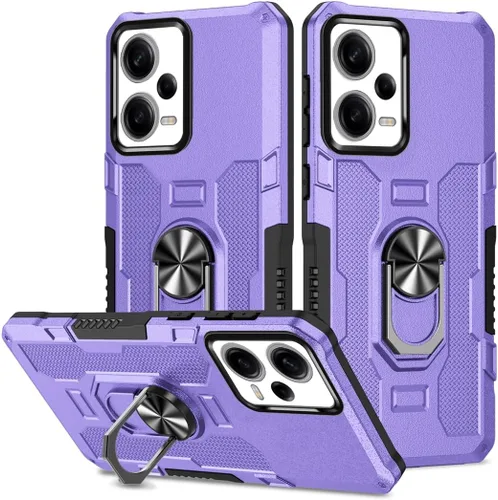 Miniatura 35 de Funda para Xiaomi Redmi Note 12 Pro 5G/Xiaomi Poco X5 Pro 5G Metal CD Patrón Anillo Titular Funda Teléfono Móvil Funda Protectora Anti-Caída Negro