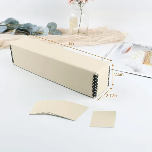 Miniatura 2 de Golden State Art, Estuche de almacenamiento con diapositivas de archivo, caja de archivos de borde de metal sin ácidos, con capacidad para hasta 140