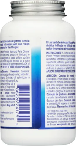 Miniatura 3 de Permatex 24125 Lubricante de cerámica para piezas de freno extremo, 8 onzas, paquete de 1 Lubricante de piezas de freno extremo de cerámica
