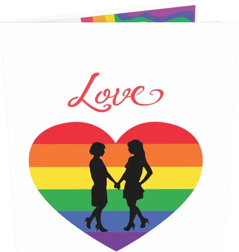 Miniatura 7 de iGifts And Cards Tarjeta emergente de corazón lesbiana 3D – Escultura de amor es amor para el mes del orgullo, salir y día de San Valentín – Regalo
