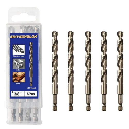 Miniatura 10 de Broca 1/16 para metal (10 unidades), vástago hexagonal de cobalto M35, juego de brocas pequeñas de cambio rápido, con estuche de almacenamiento